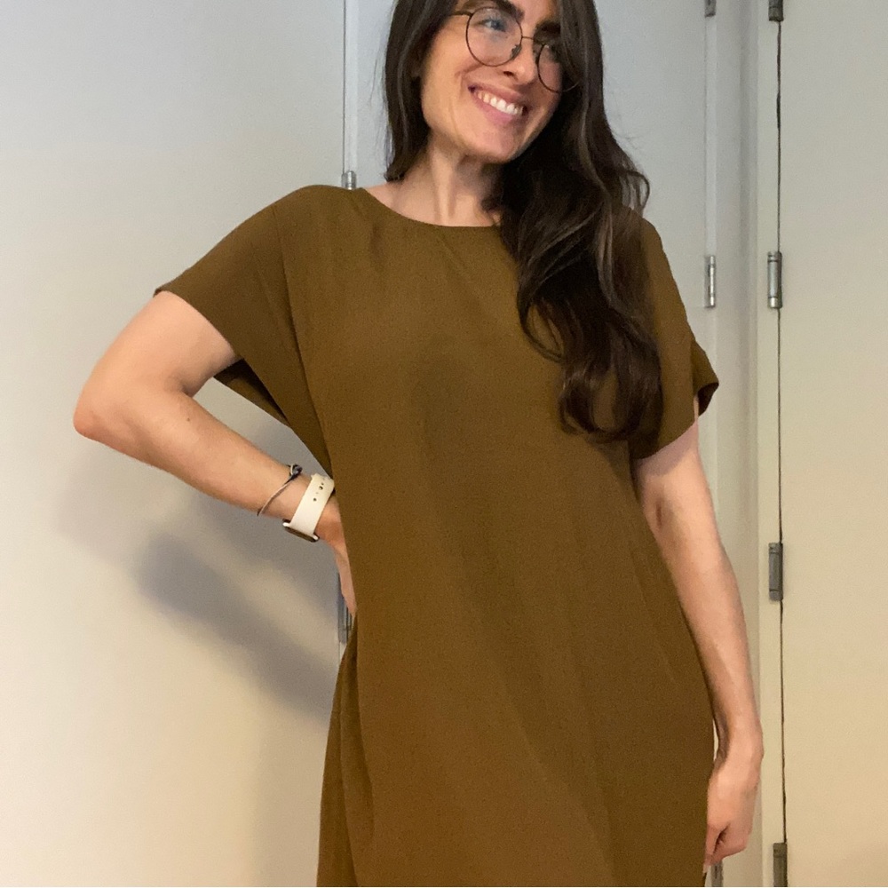 Madewell Tie-Back Dress Olive Green S